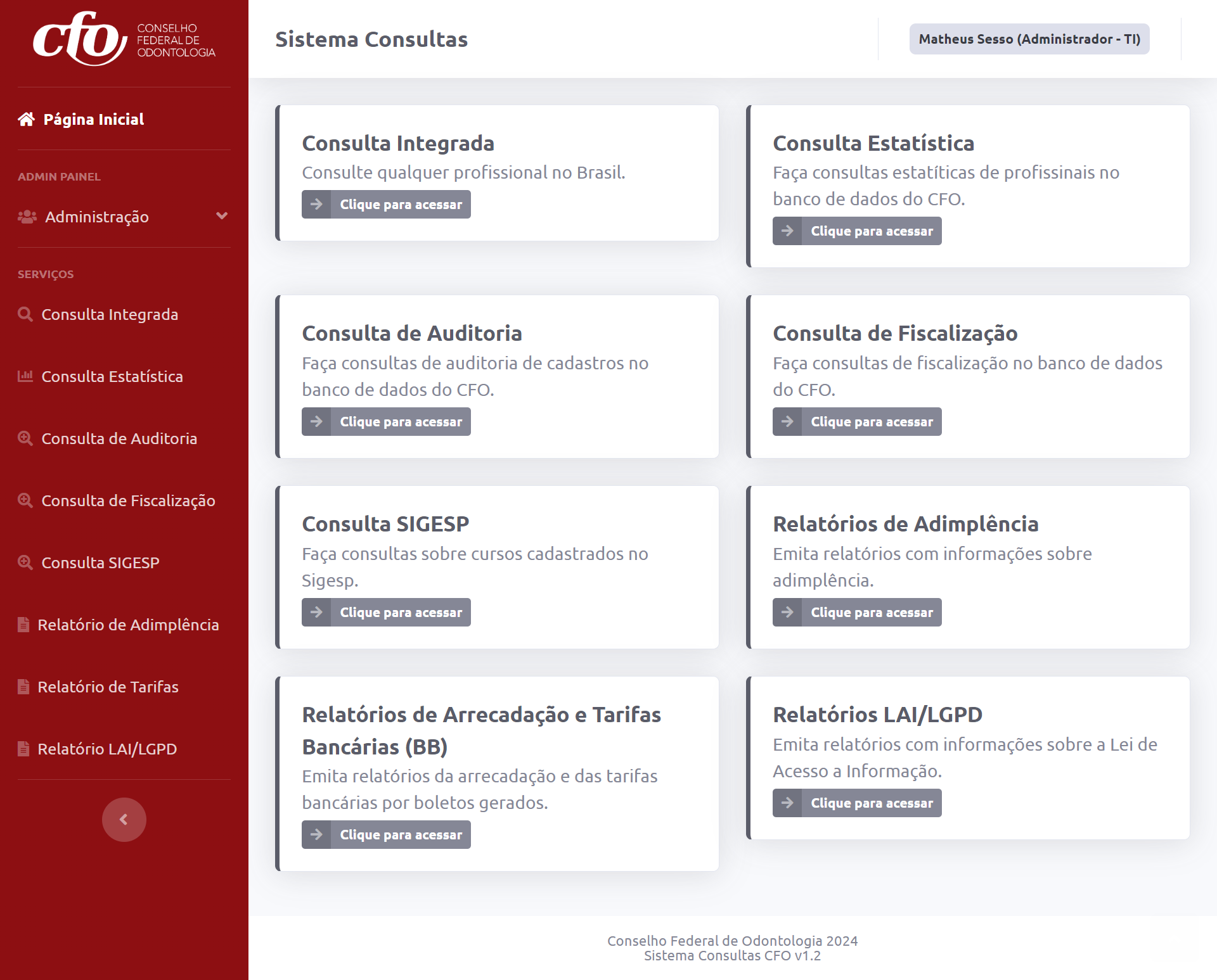 Sistema de Consultas do CFO