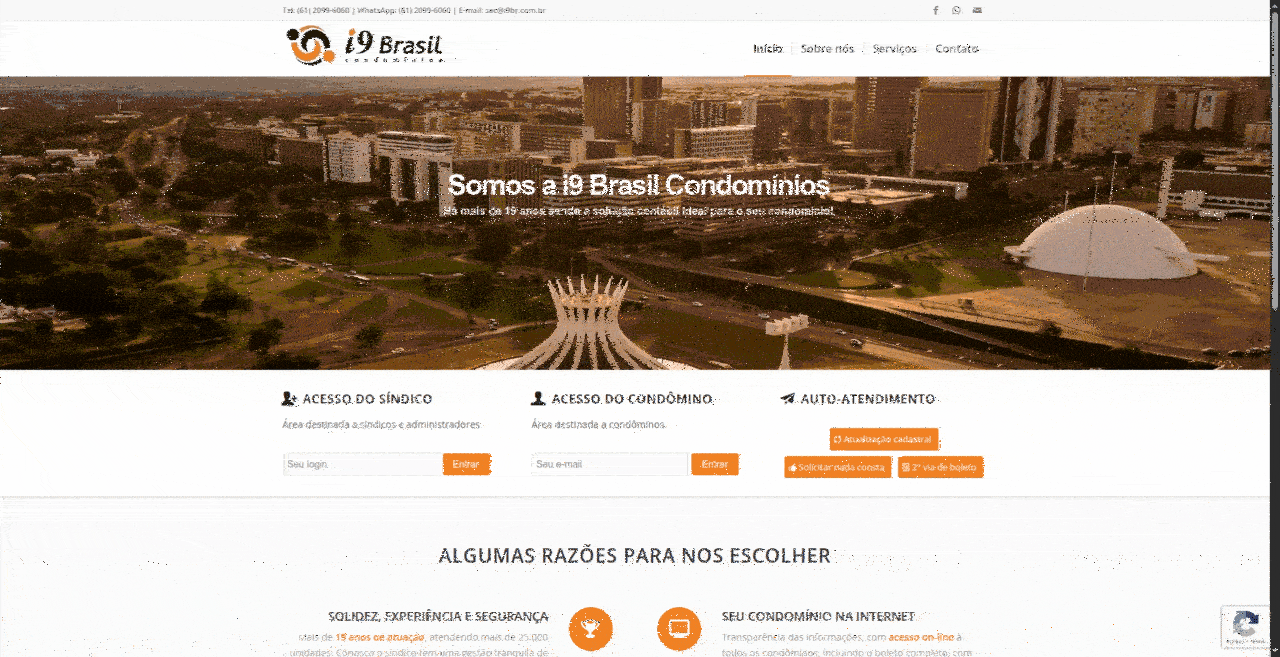 Website da i9 Brasil Condomínios